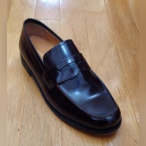 EXPRESS 35616511 MEN'S BROWN LEATHER SLIP-ON PENNY LOAFERS SIZE 11 $148
